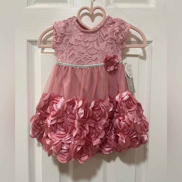 NEW Baby girl dress, size 6-9 mths, 2 piece set, pink - Picture 2 of 6